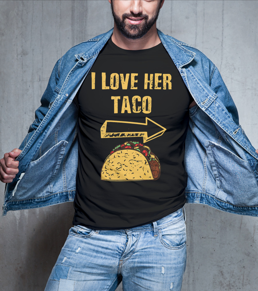 I Love Her Taco Arrow Matching Couple Cinc T-Shirt