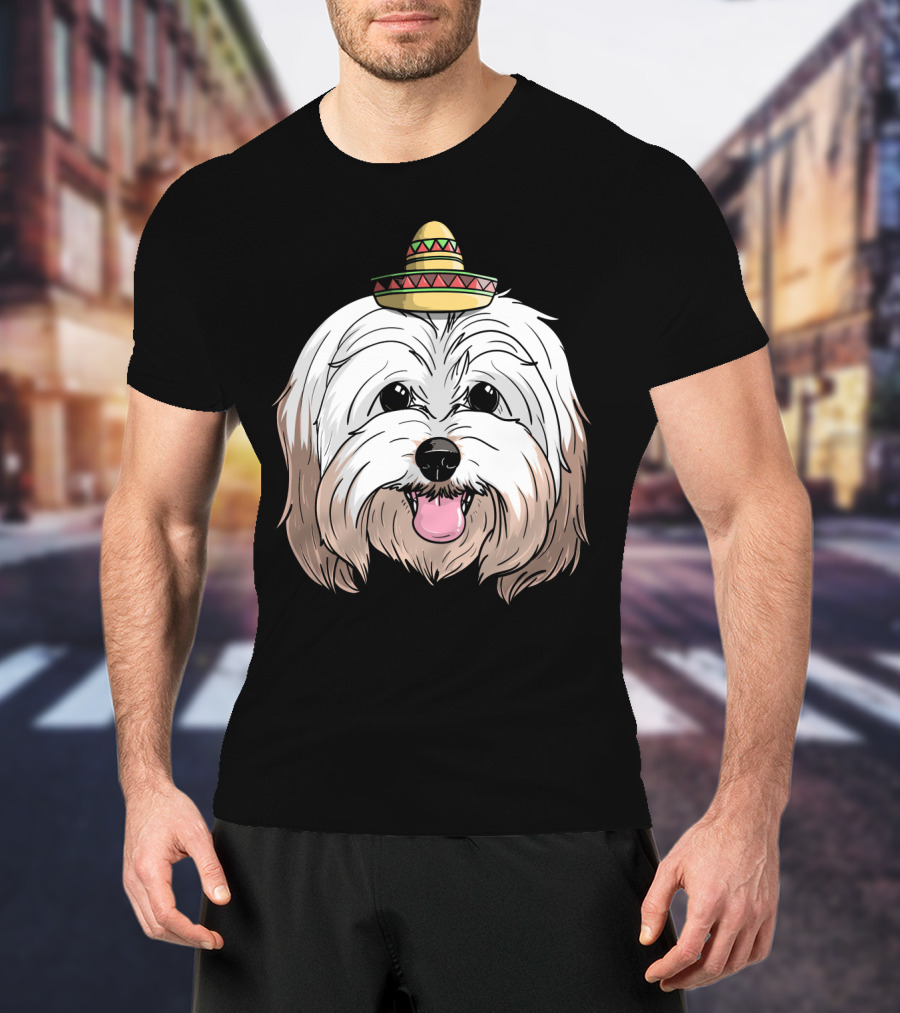 Havanese Dog Sombrero Fiesta Cinco De Mayo T-Shirt