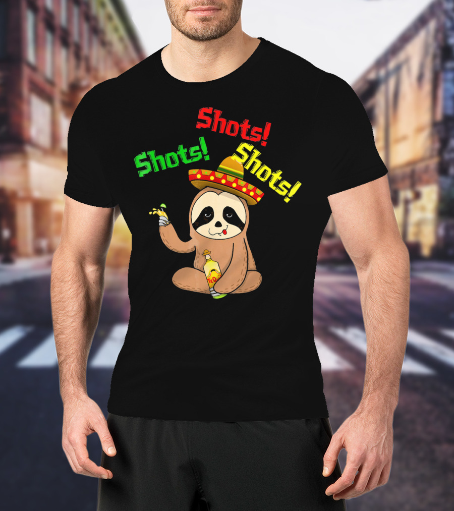 Cinco De Mayo Sloth Shots Tequila Sombrero T-Shirt