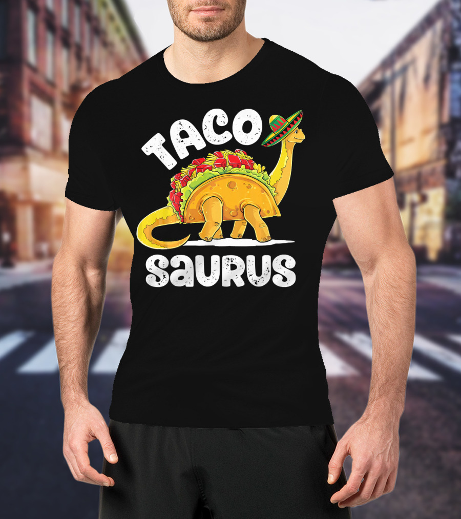 Tacosaurus Taco Dinosaur Rex Funny Sombrero T-Shirt