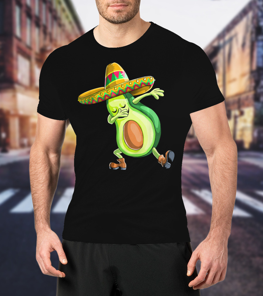 Cinco De Mayo Dancing Avocado With Sombrero T-Shirt