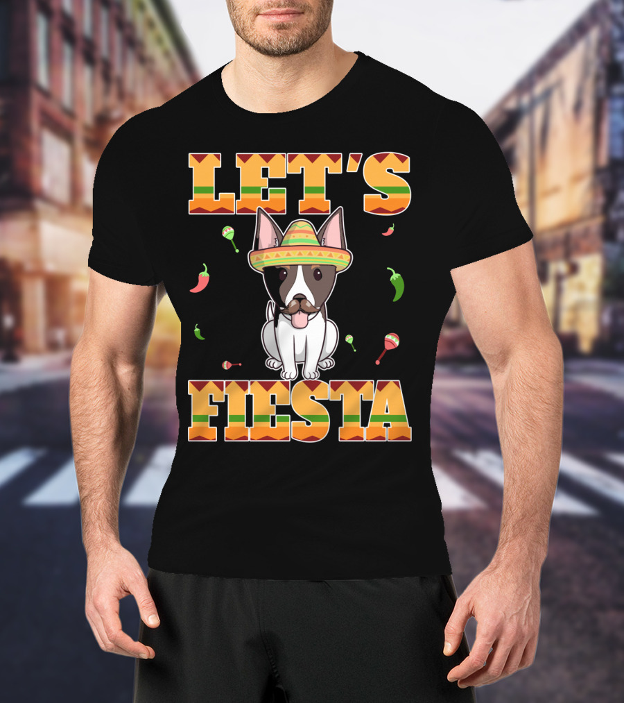 Let's Fiesta Rat Terrier Dog Cinco DE Mayo With Sombrero And Maracas T-Shirt