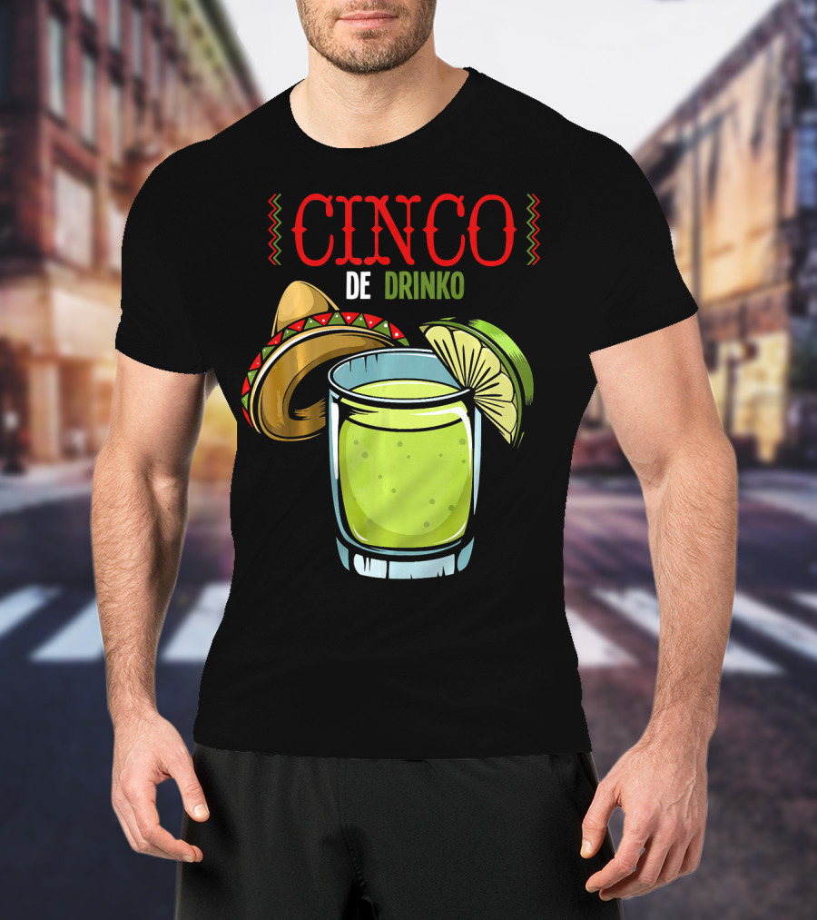 Cinco De Drinko Sombrero Lime Margarita Iconic Cinco De Mayo T-Shirt