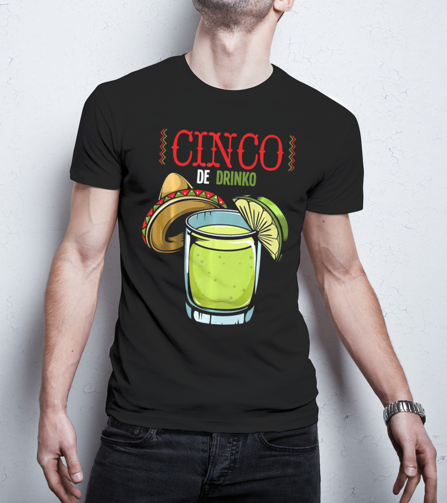 Cinco De Drinko Sombrero Lime Margarita Iconic Cinco De Mayo T-Shirt