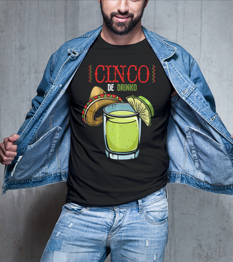 Cinco De Drinko Sombrero Lime Margarita Iconic Cinco De Mayo T-Shirt