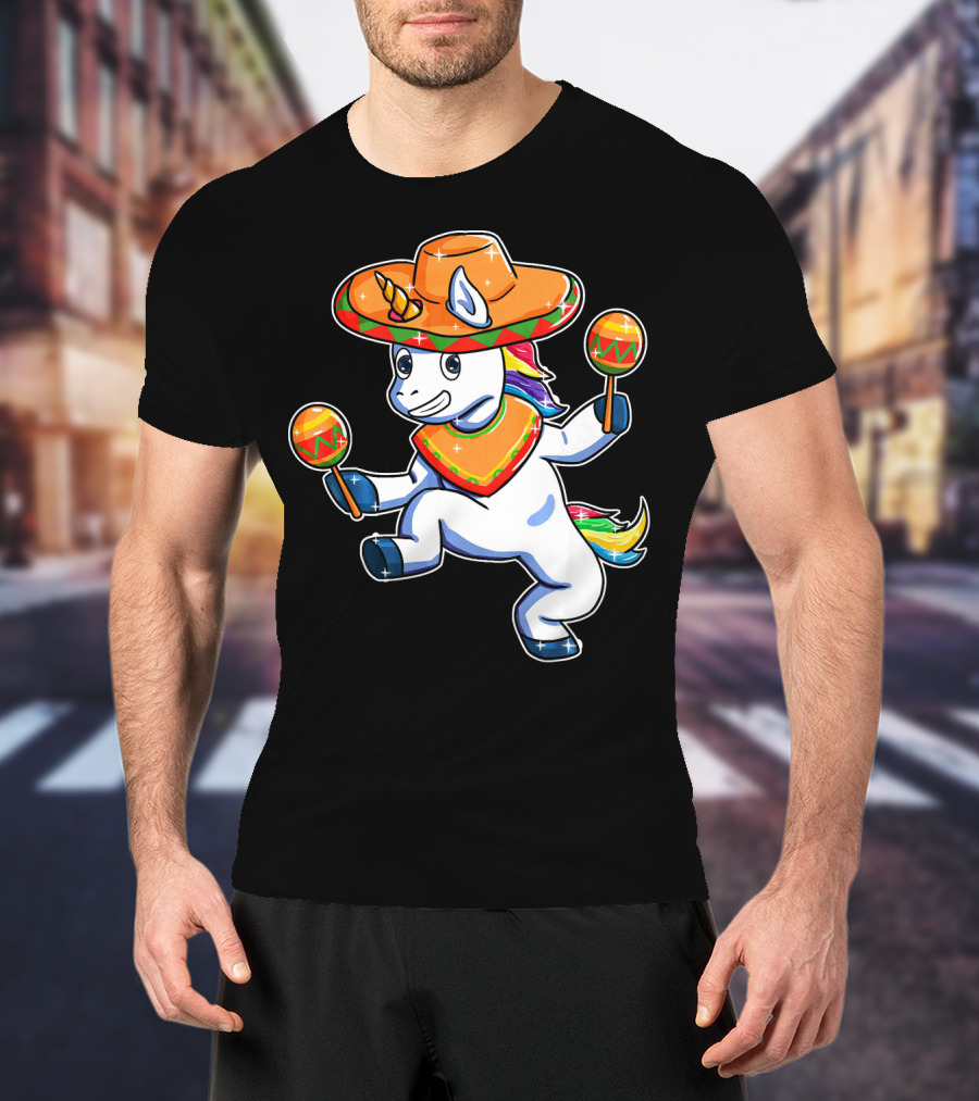 Funny Sombrero Unicorn Cinco De Mayo T-Shirt