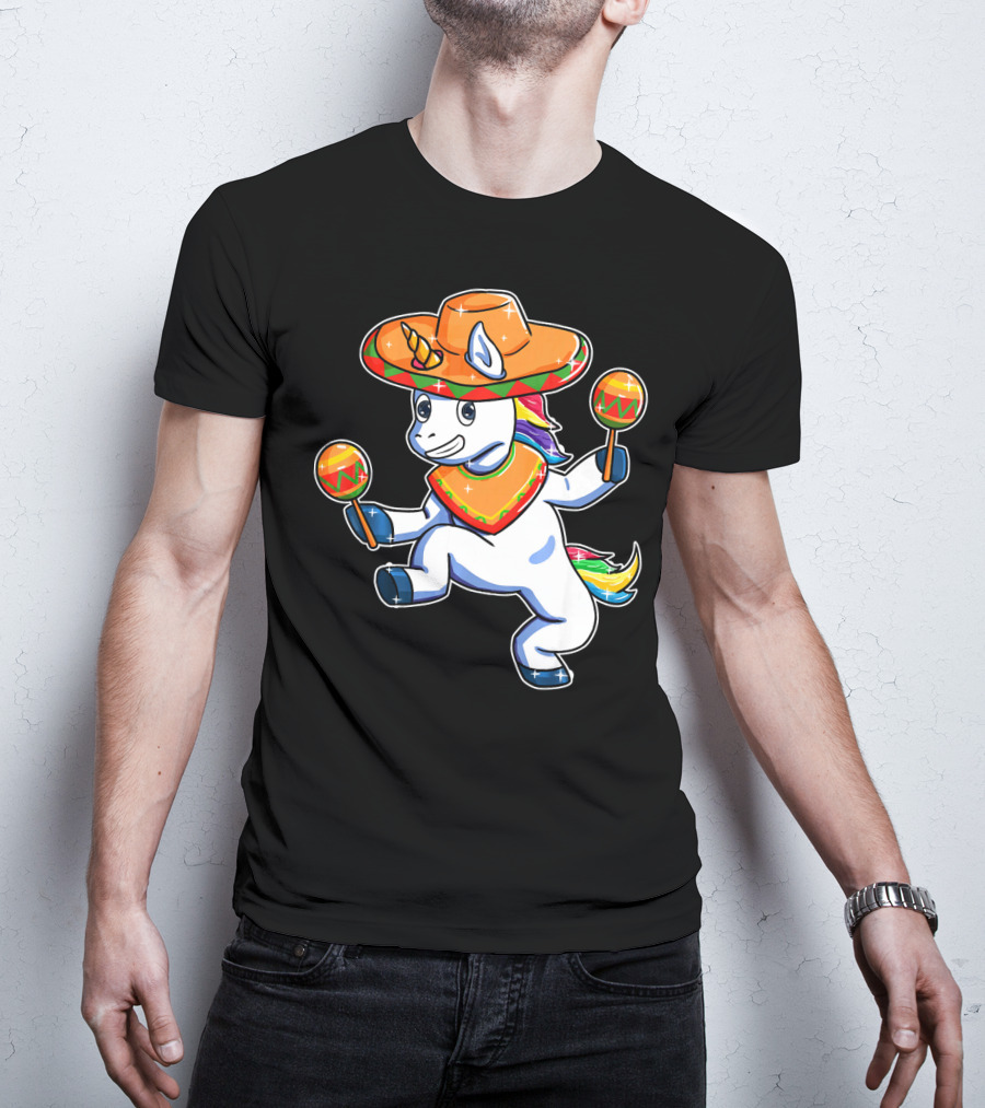 Funny Sombrero Unicorn Cinco De Mayo T-Shirt