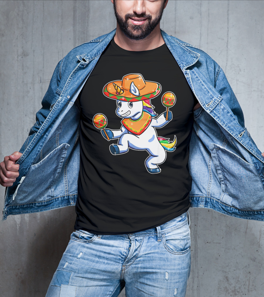 Funny Sombrero Unicorn Cinco De Mayo T-Shirt
