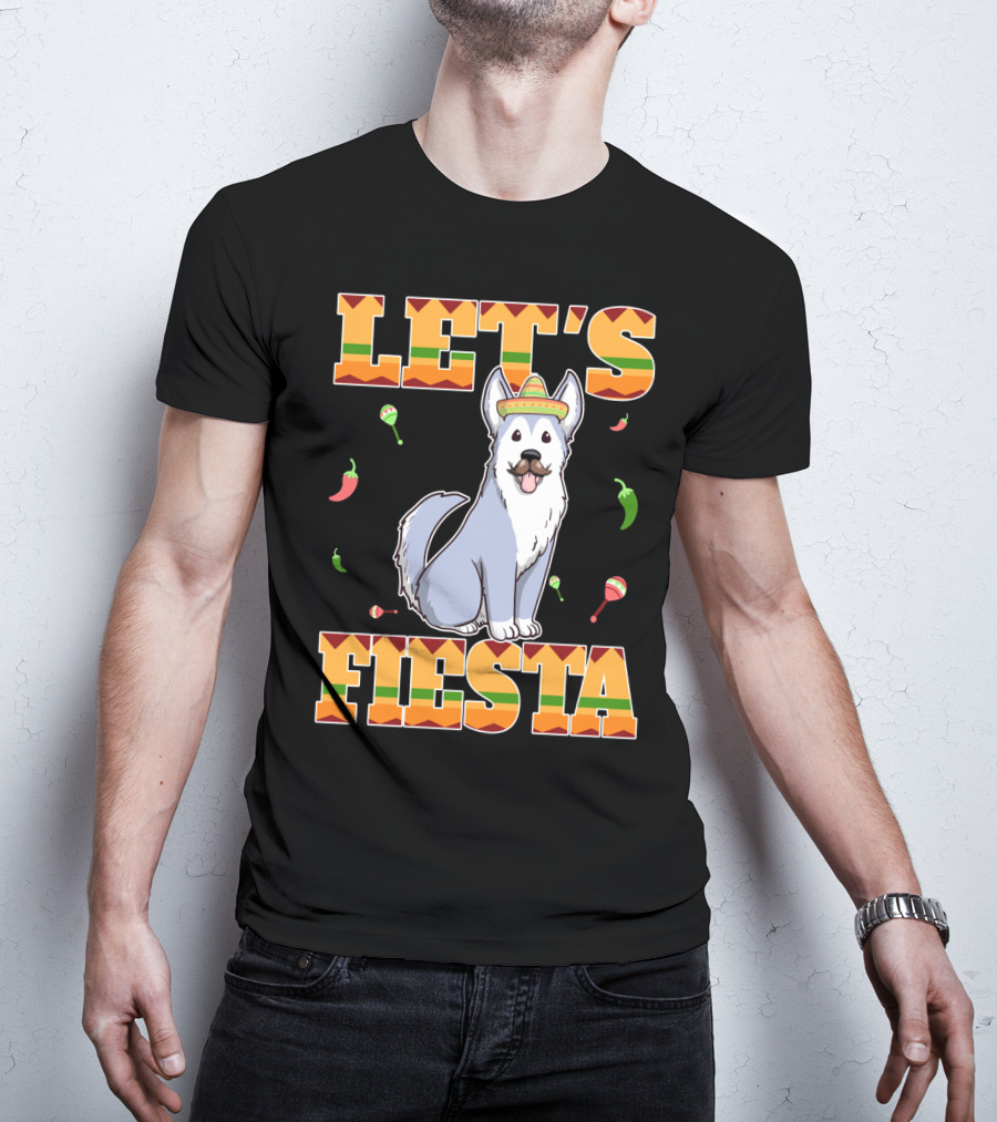 Let's Fiesta Husky Dog Sombrero Cinco De Mayo T-Shirt