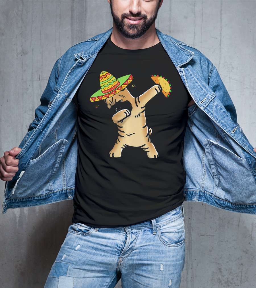 Cinco De Mayo Shar Pei Dabbing With Taco And Sombrero T-Shirt