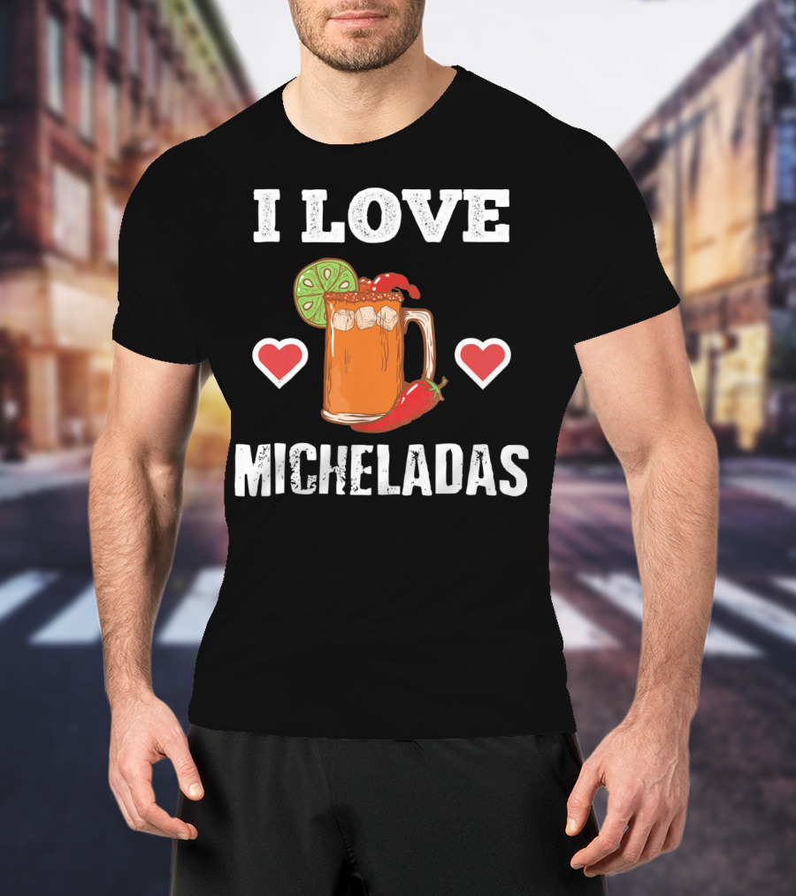 Cinco De Mayo I Love Micheladas Hearts Lime Pepper T-Shirt