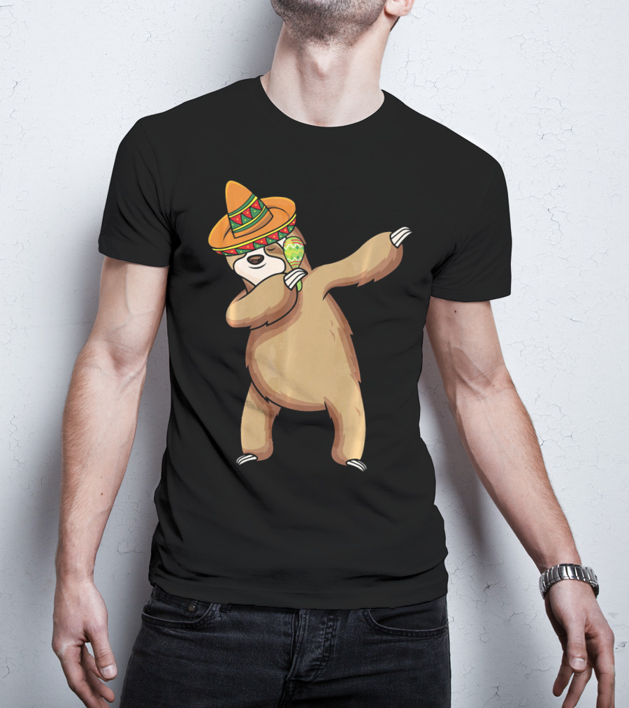 Dabbing Sloth Sombrero Cinco De Mayo Dance T-Shirt