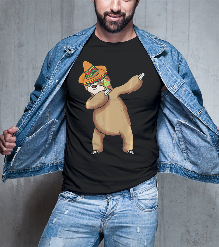 Dabbing Sloth Sombrero Cinco De Mayo Dance T-Shirt