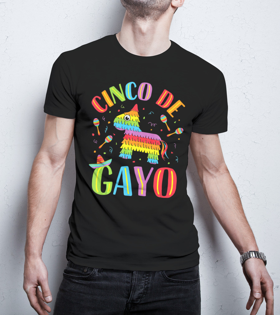 Cinco De Gayo Rainbow Pinata Maracas Fiesta T-Shirt