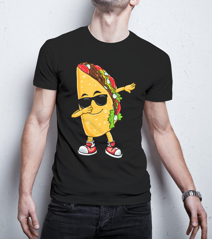 Dabbing Taco Cinco De Mayo Celebration Fun With Sunglasses T-Shirt