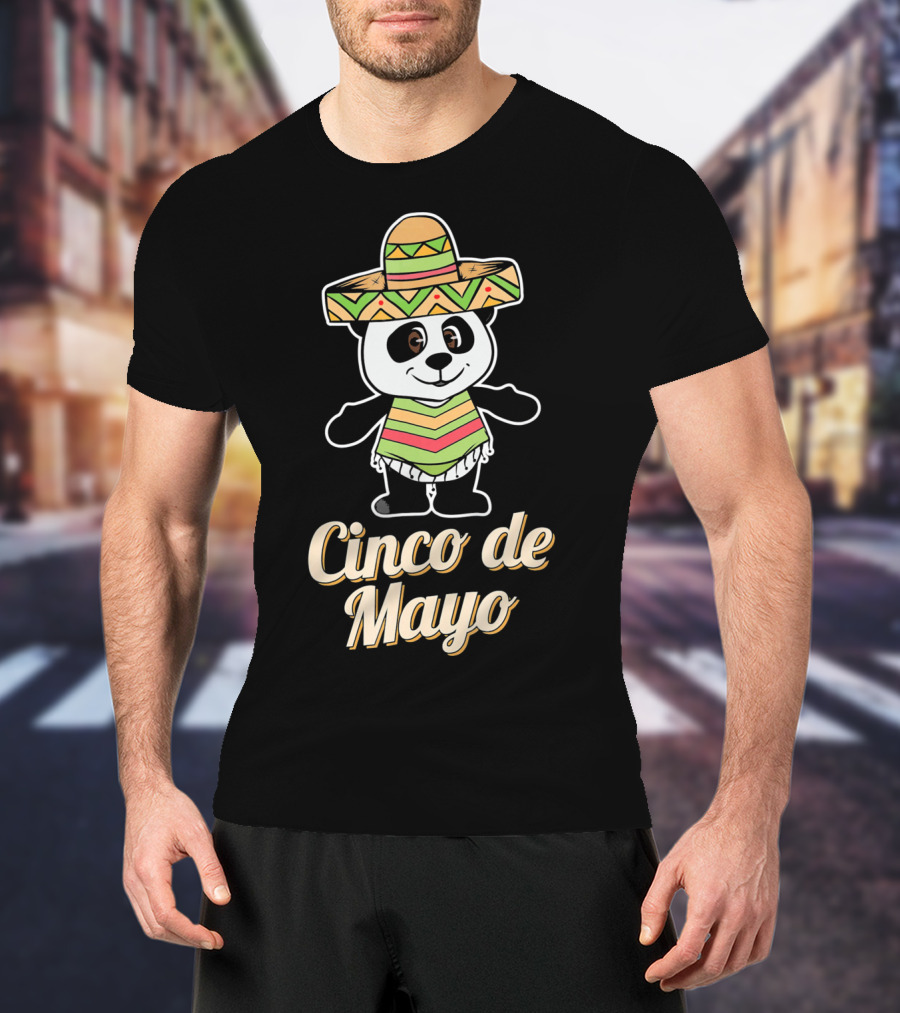 Cinco De Mayo Mexican Panda Sombrero T-Shirt