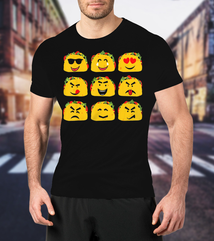 Cinco De Mayo Taco Emoji Faces Mexican Fun T-Shirt