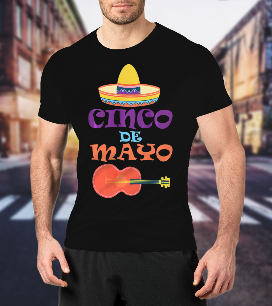 Cinco De Mayo Fiesta Sombrero And Guitar T-Shirt