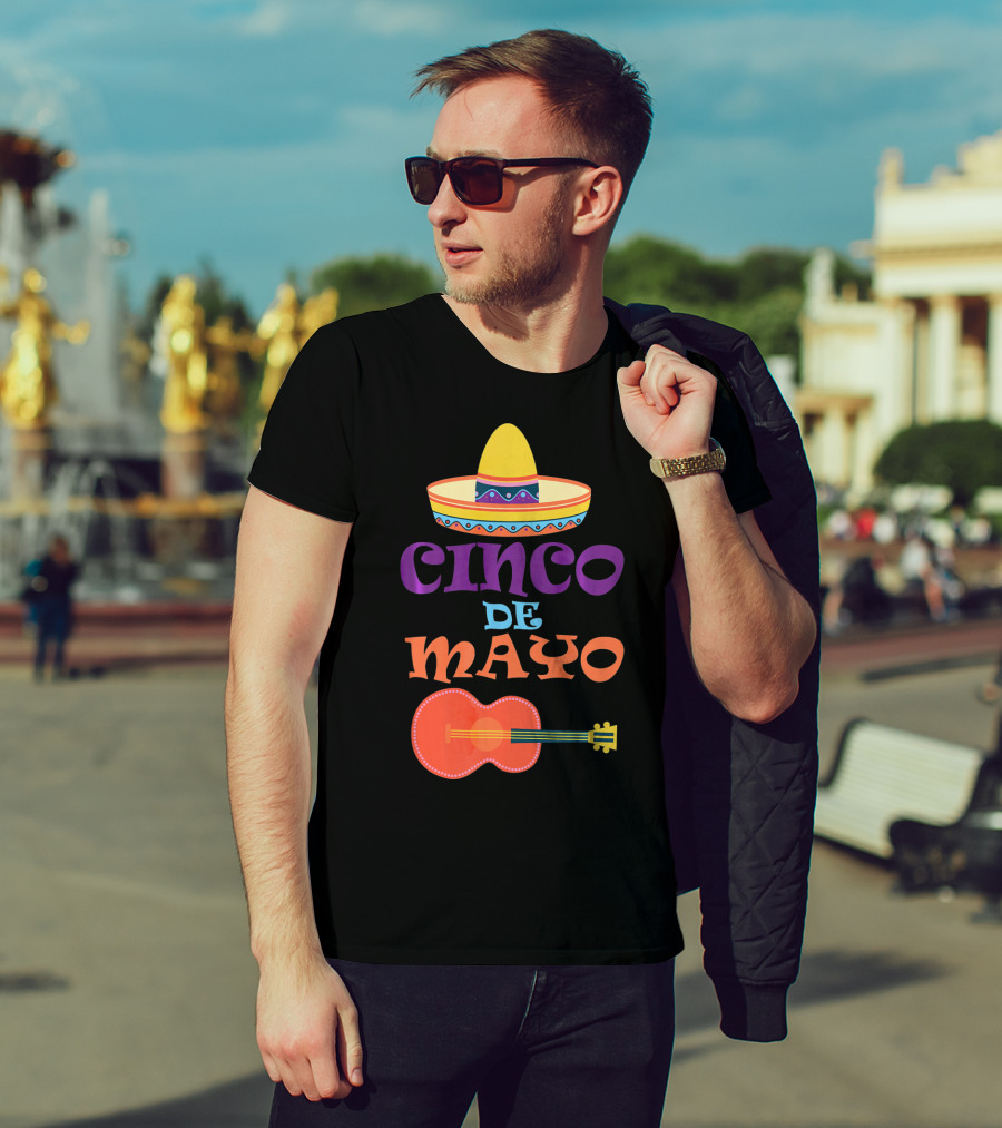 Cinco De Mayo Fiesta Sombrero And Guitar T-Shirt