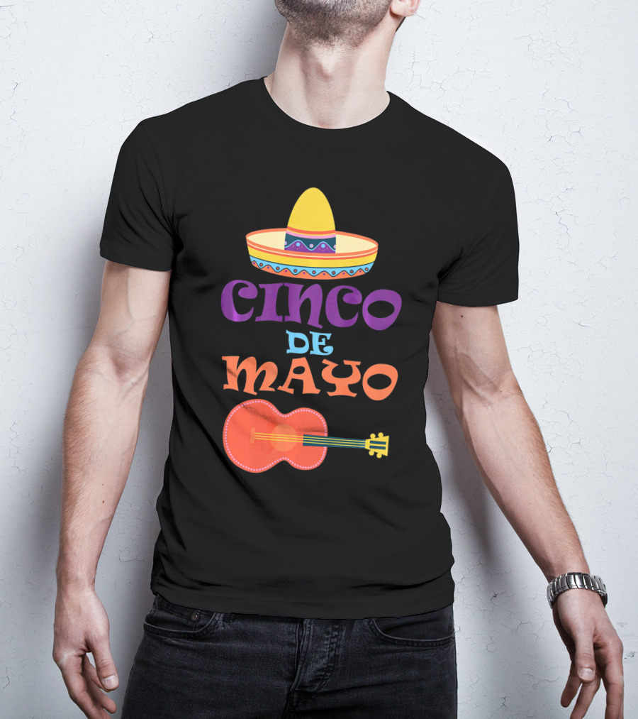 Cinco De Mayo Fiesta Sombrero And Guitar T-Shirt