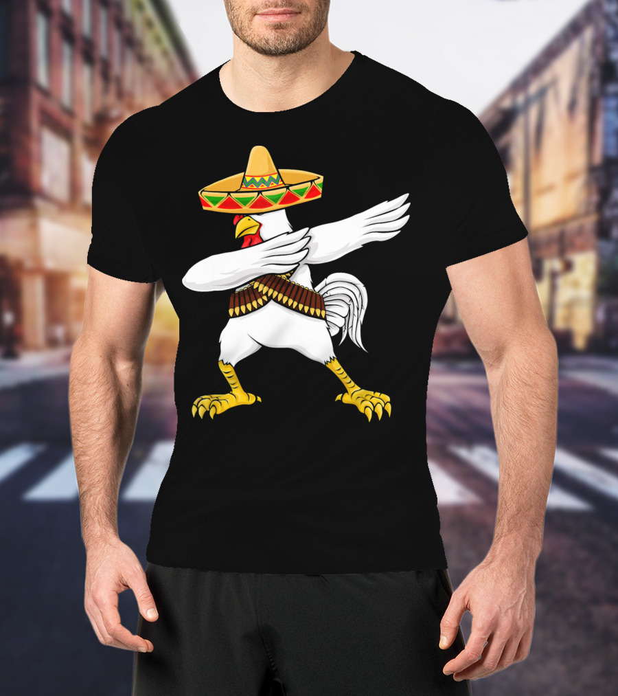 Cinco De Mayo Chicken Sombrero Dabbing Dab T-Shirt