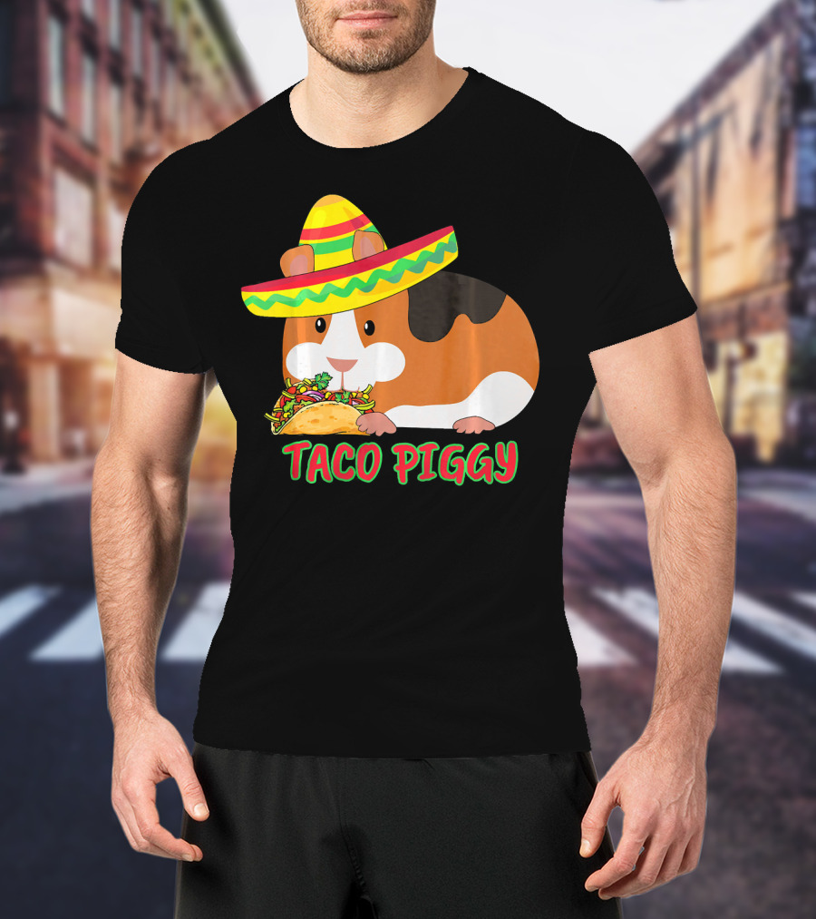 Cinco De Mayo Taco Piggy Guinea Pig With Sombrero T-Shirt