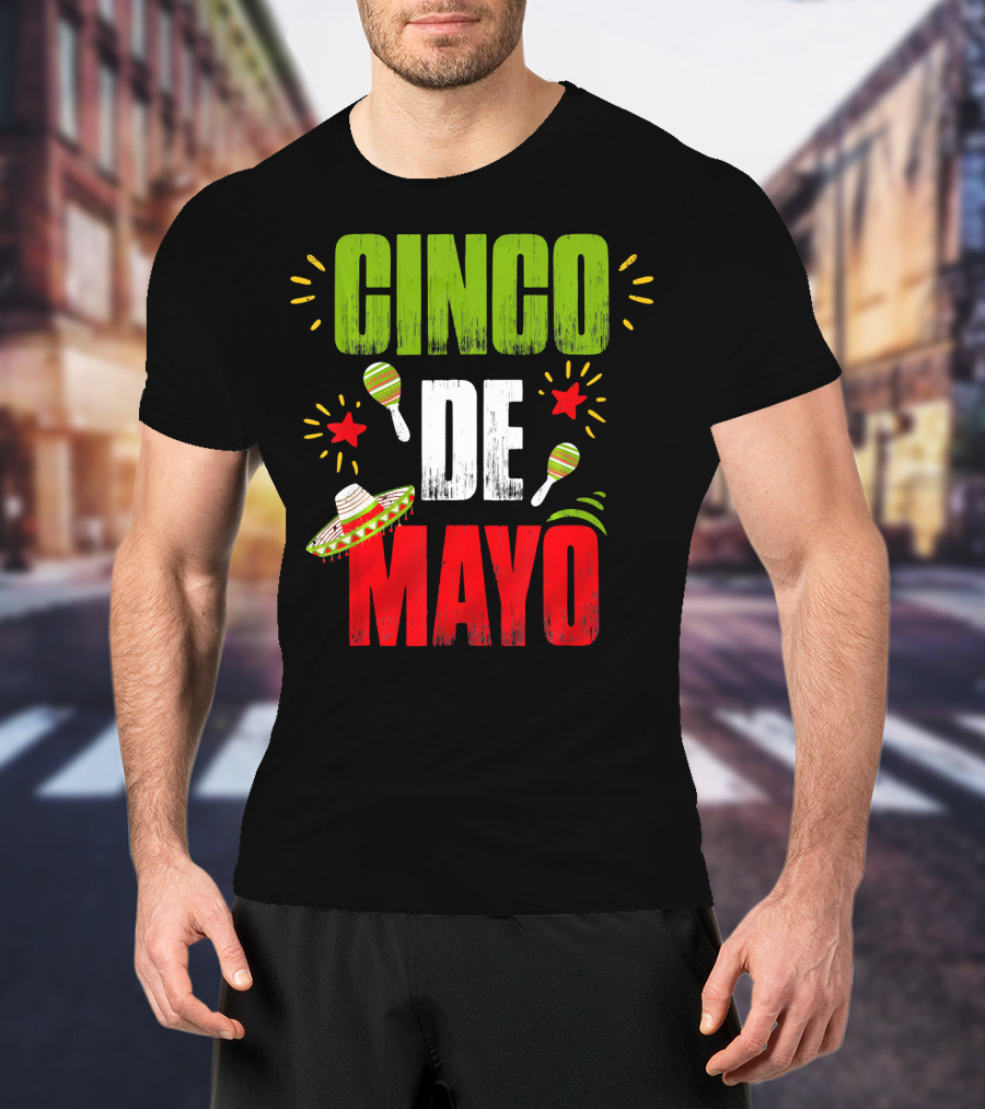 Cinco De Mayo Sombrero Maracas T-Shirt