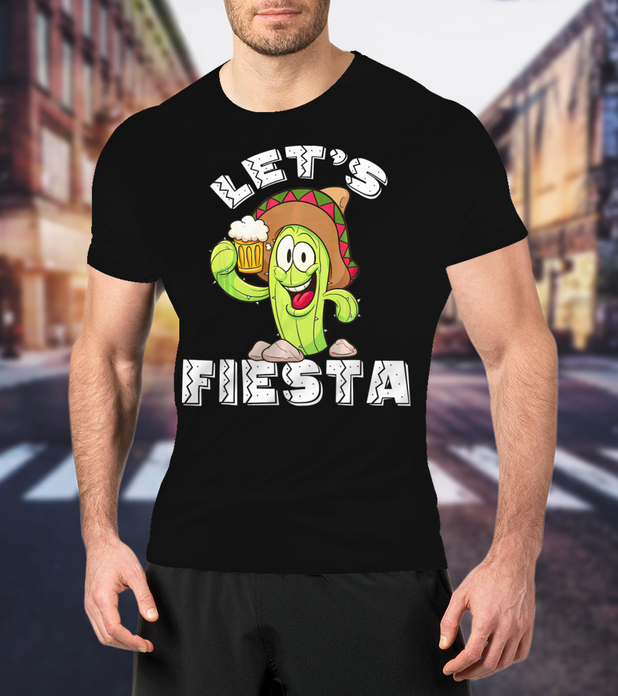 Let's Fiesta Cactus Sombrero Beer T-Shirt