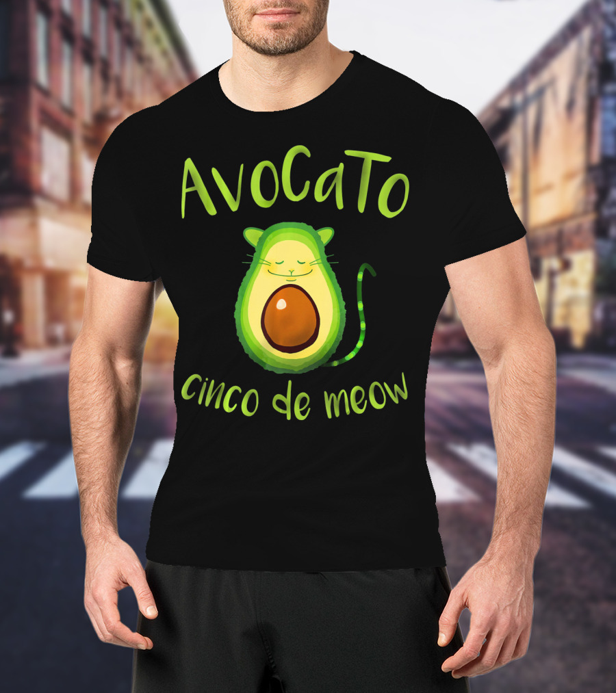 Avocato Cinco De Meow Avocado Cat Fusion T-Shirt