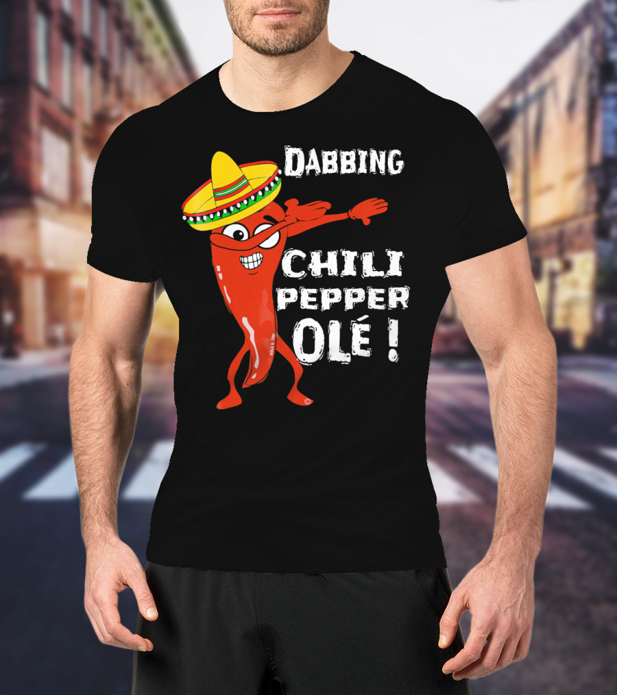 Dabbing Chili Pepper Olé Cinco With Sombrero T-Shirt