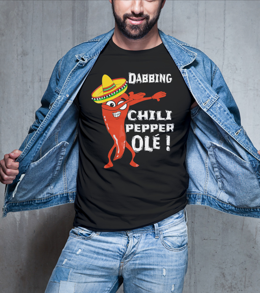 Dabbing Chili Pepper Olé Cinco With Sombrero T-Shirt