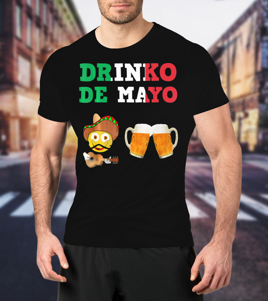 Drinko De Mayo Sombrero Guitar Emoji Beer Mugs T-Shirt