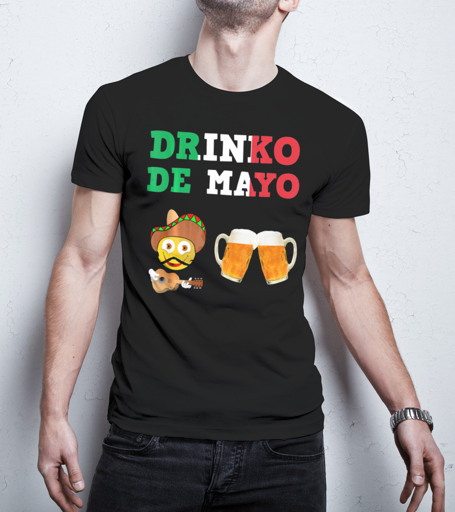 Drinko De Mayo Sombrero Guitar Emoji Beer Mugs T-Shirt