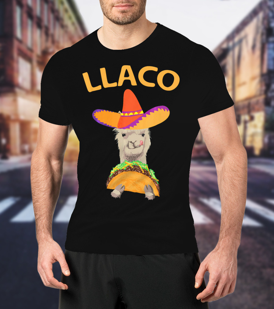 LLACO Llama Taco Sombrero Funny Cinco De Mayo T-Shirt