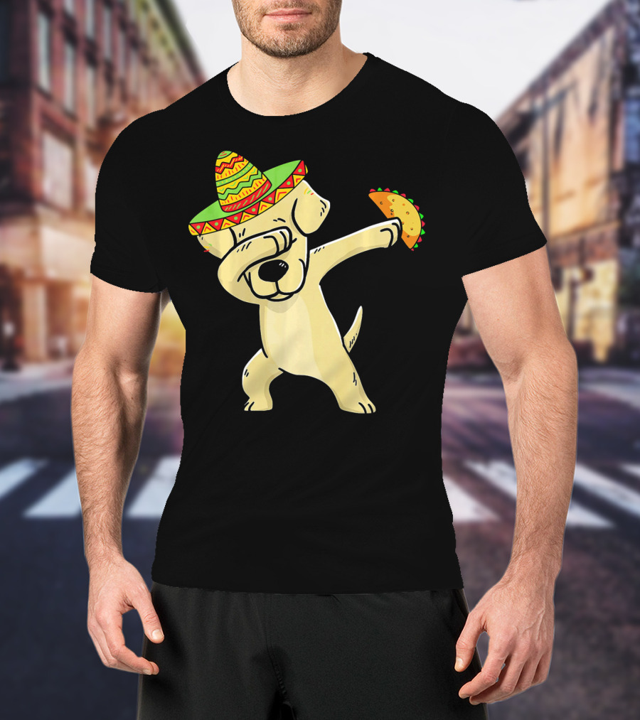 Labrador Retriever Dabbing With Taco And Sombrero T-Shirt