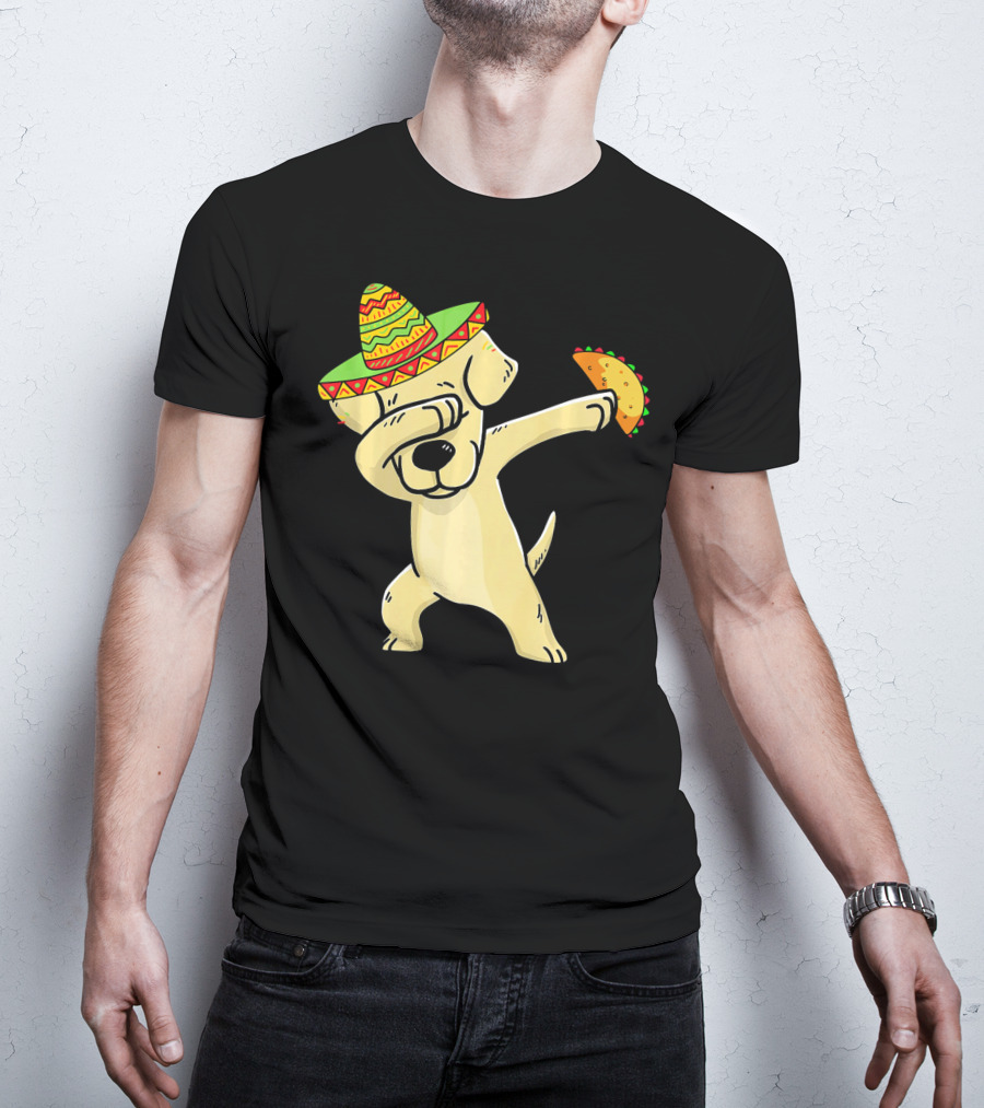 Labrador Retriever Dabbing With Taco And Sombrero T-Shirt