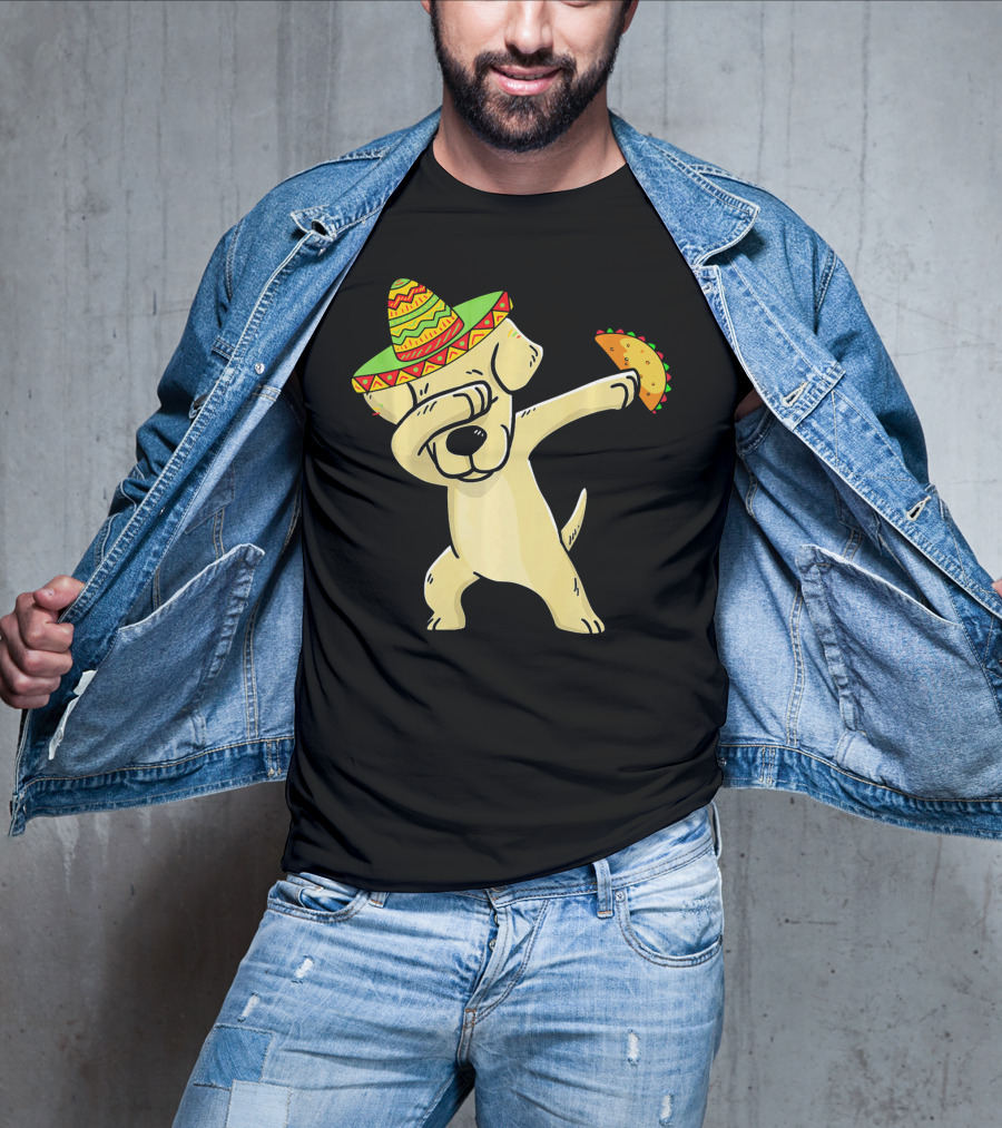 Labrador Retriever Dabbing With Taco And Sombrero T-Shirt