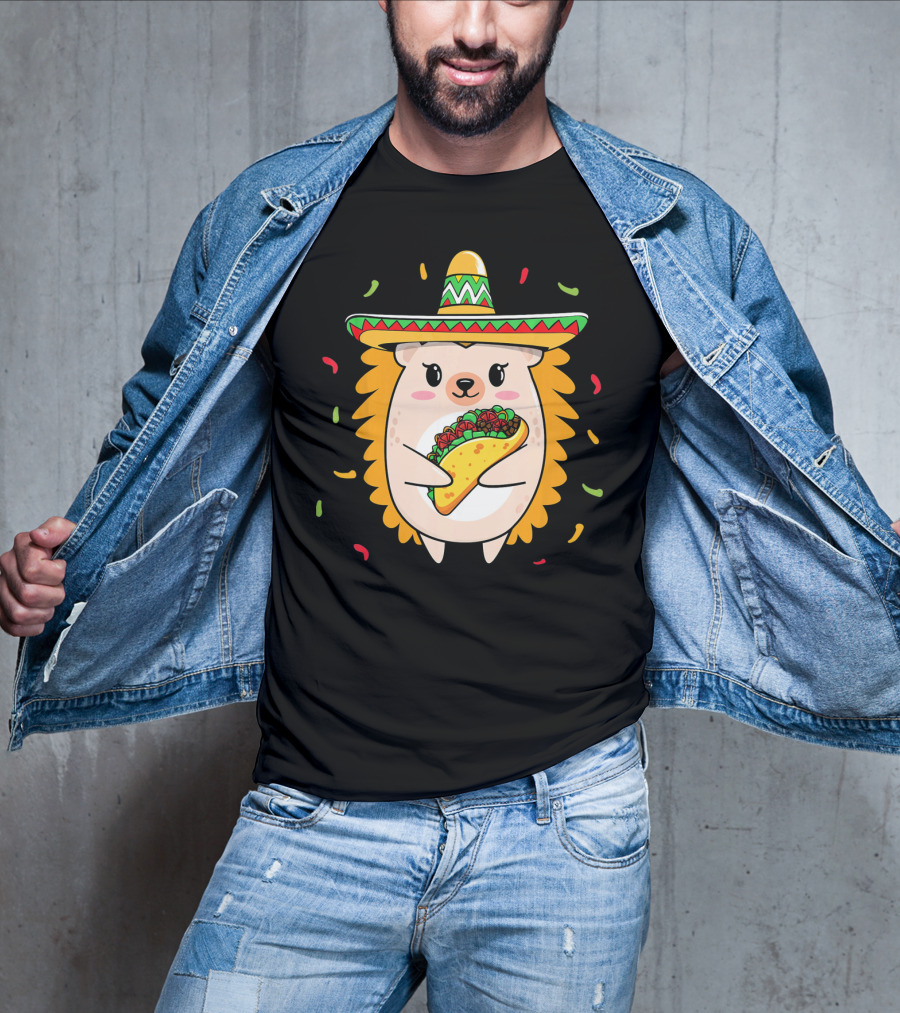 Hedgehog Sombrero Taco Cinco De Mayo Mom Hedgie T-Shirt