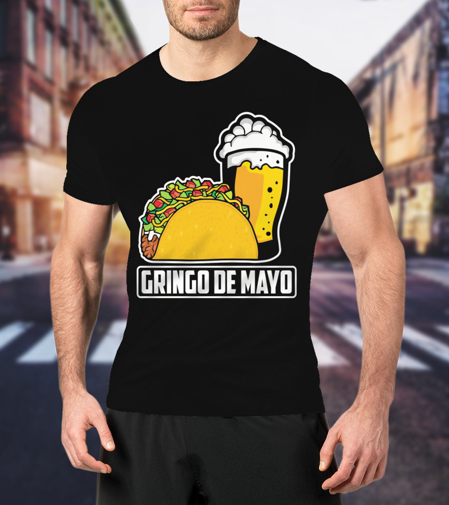 Gringo De Mayo Taco Beer Pun Cinco De Mayo T-Shirt
