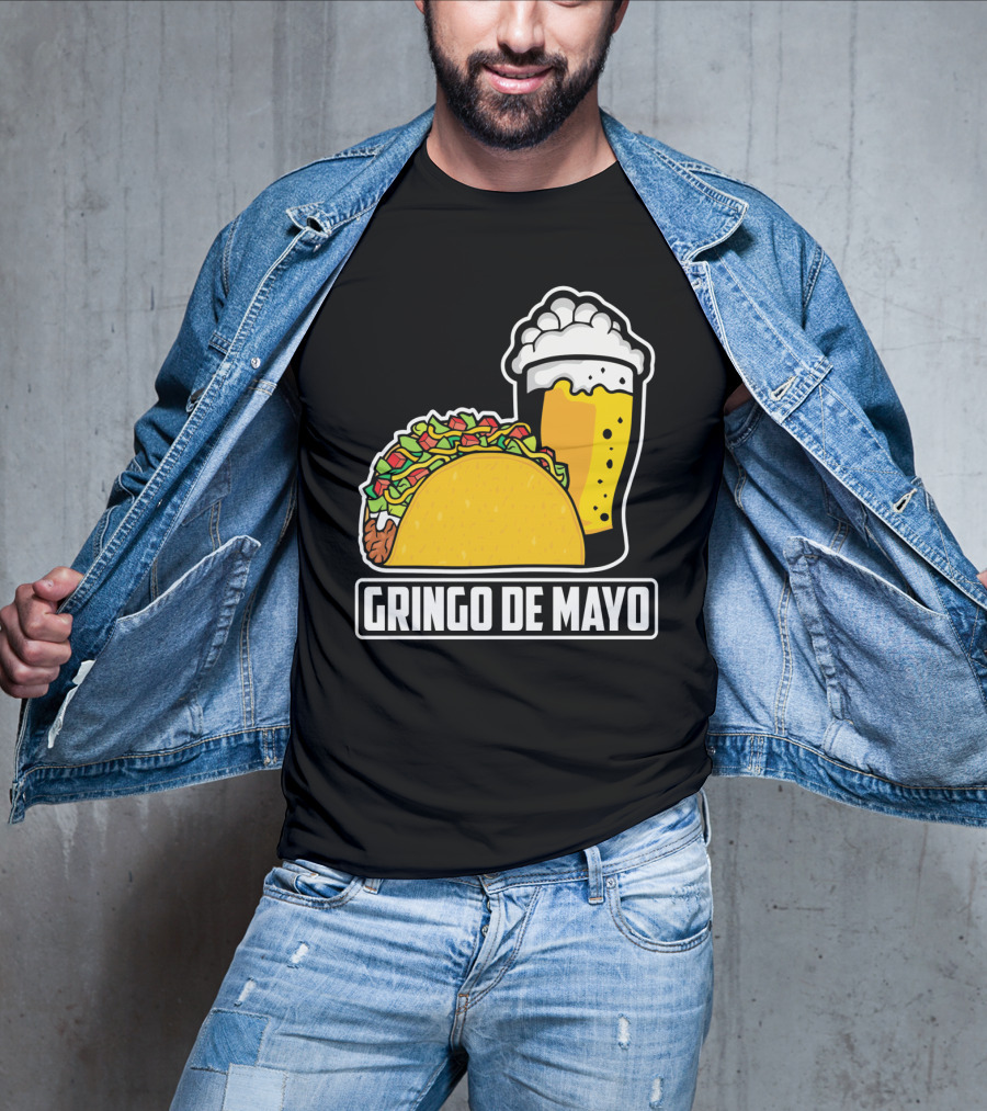 Gringo De Mayo Taco Beer Pun Cinco De Mayo T-Shirt