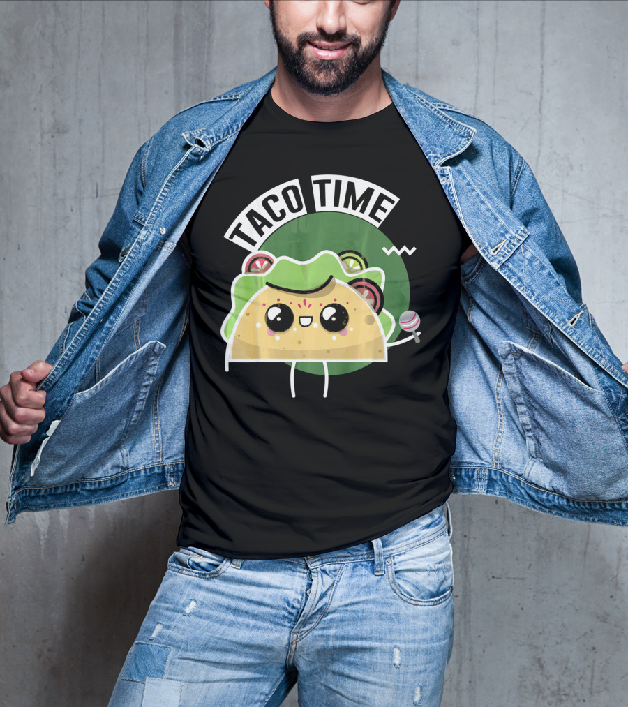 Taco Time Cinco De Mayo Me Food Cartoon Fiesta T-Shirt