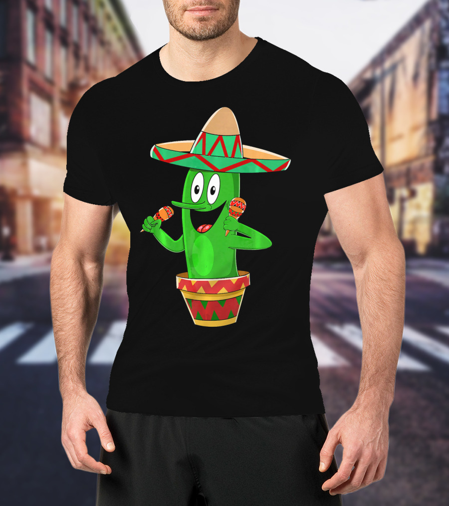 Fiesta Cactus Arriba Sombrero Maracas Cinco De Mayo T-Shirt