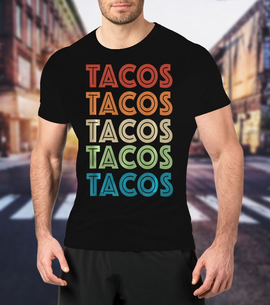 Cinco De Mayo Vintage Tacos Retro Typography T-Shirt