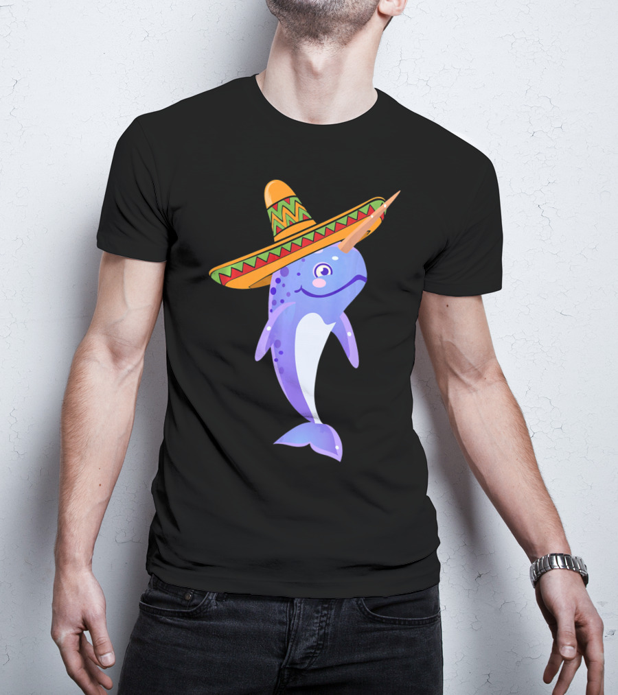 Narwhal Sombrero Mexican Fiesta Cinco De Mayo T-Shirt