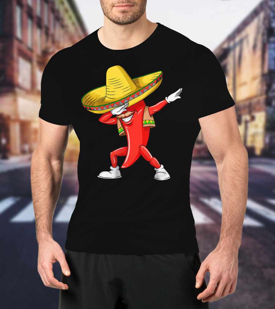 Dabbing Chili Pepper Sombrero Dance Cinco De Mayo T-Shirt