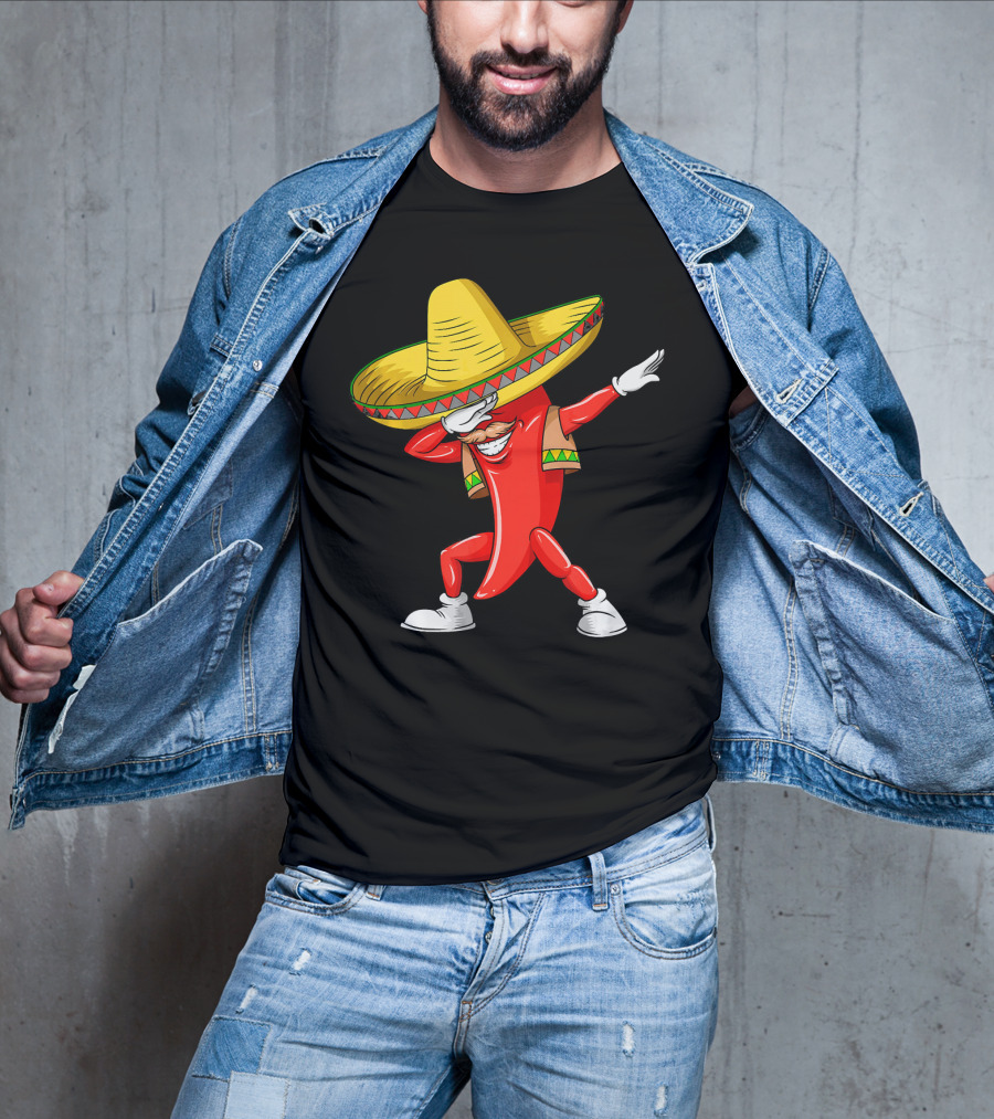 Dabbing Chili Pepper Sombrero Dance Cinco De Mayo T-Shirt