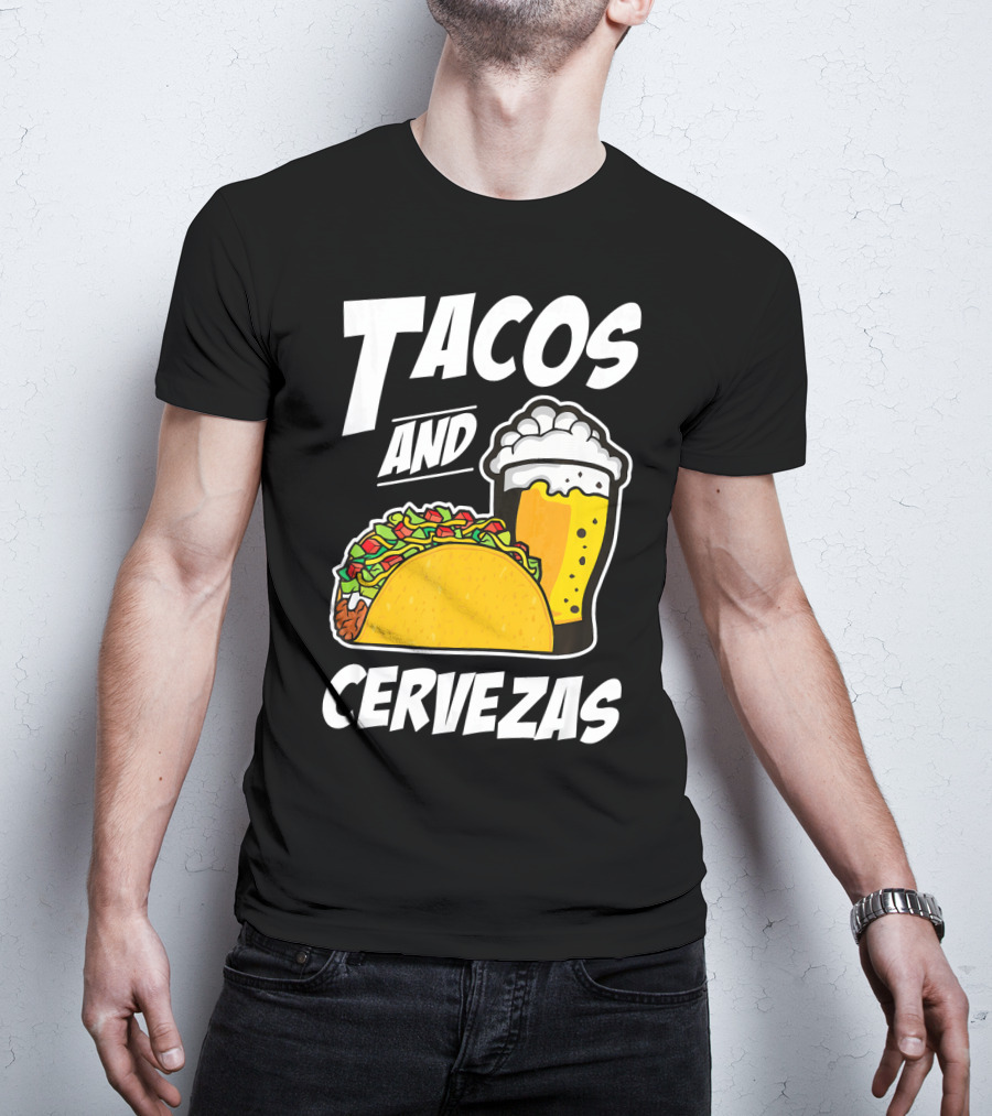 Tacos And Cervezas Funny Cinco De Mayo T-Shirt