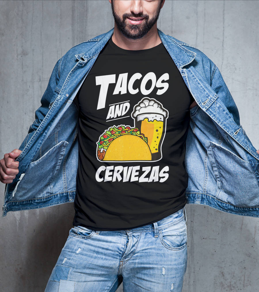 Tacos And Cervezas Funny Cinco De Mayo T-Shirt