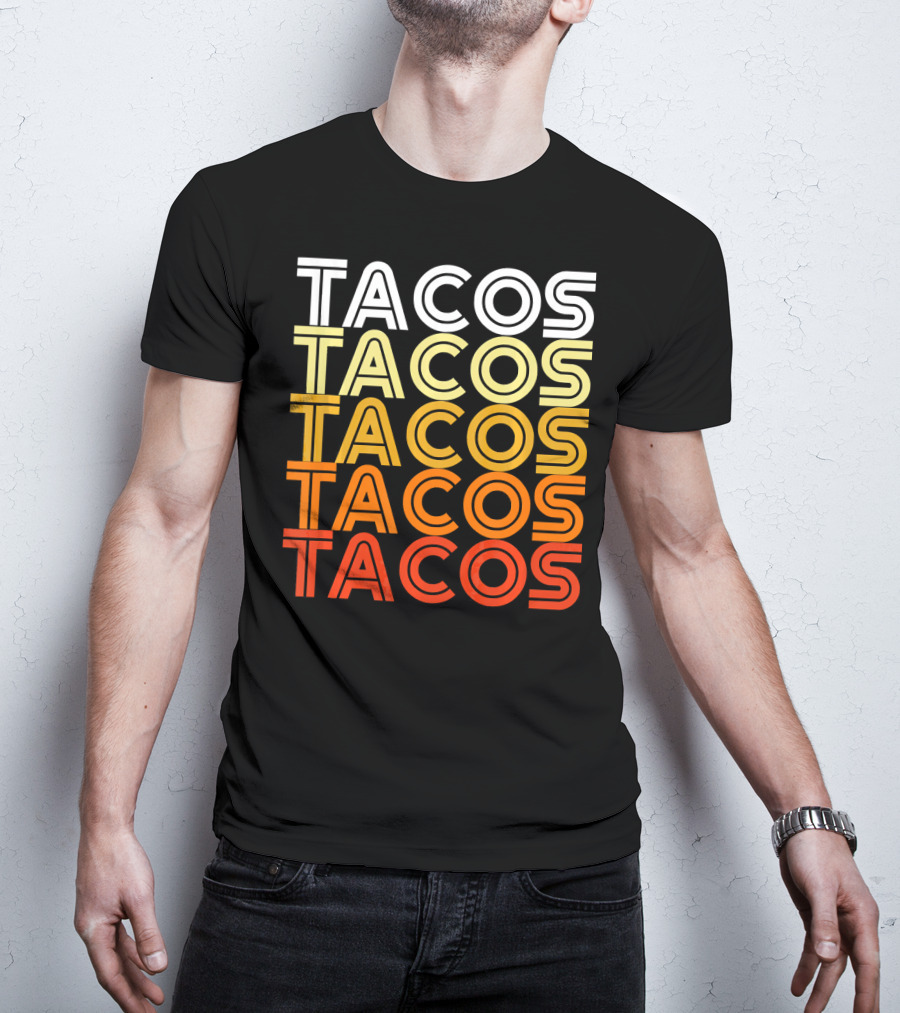 Cool Retro Vintage Tacos Gradient T-Shirt