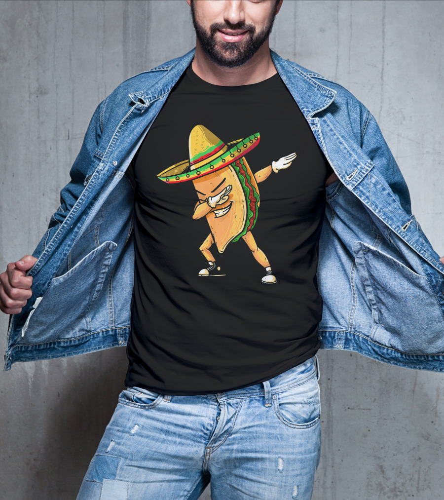 Funny Dabbing Taco Mexican Cinco De Mayo Sombrero Dance T-Shirt